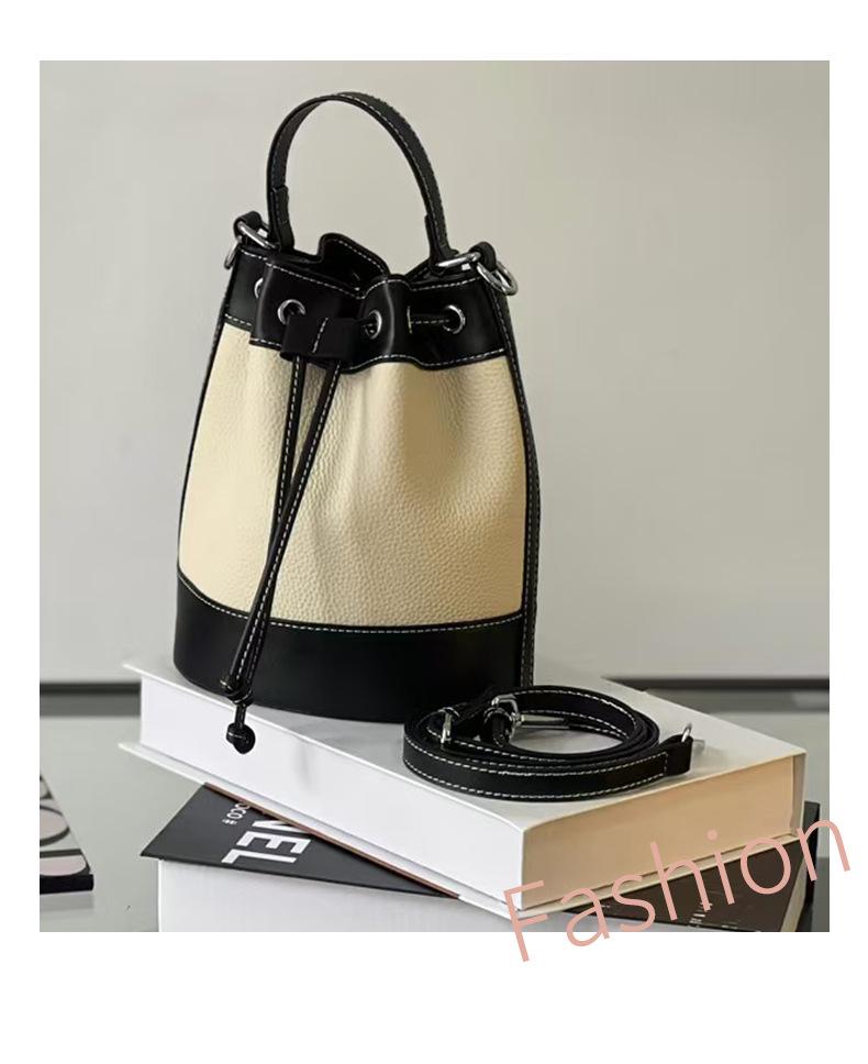 Frühling 2025 Damen Colorblock Kordelzug Beuteltasche - Trendige Patchwork Handtasche, Schultertasche