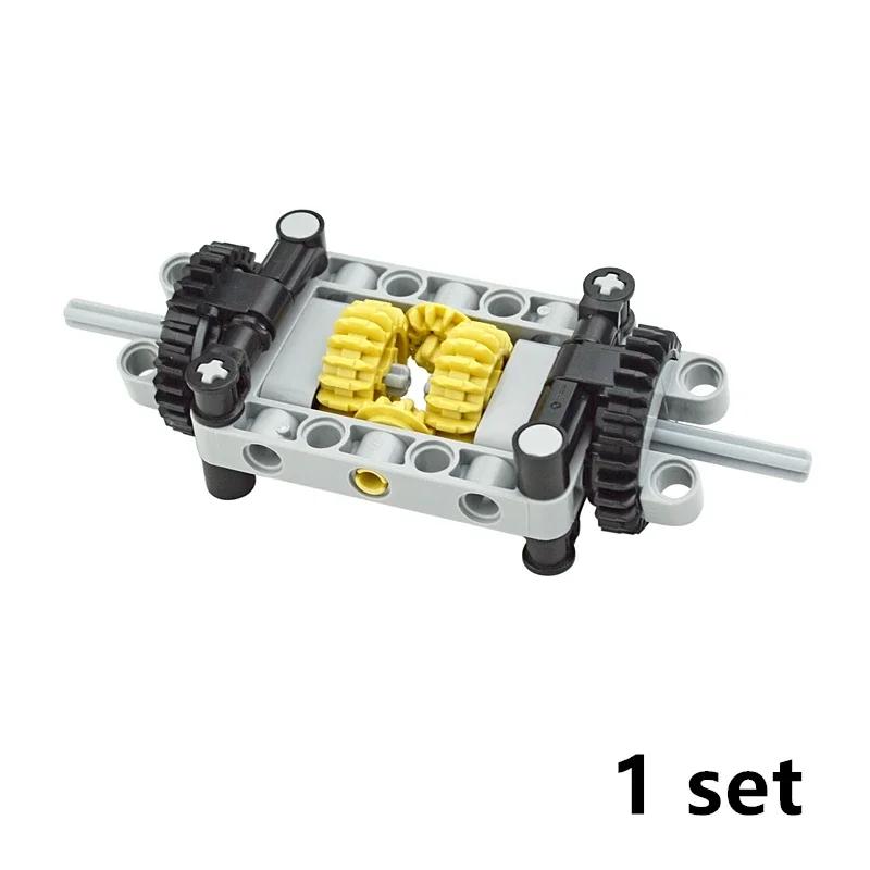MOC High-Tech Drive Car Front Back Suspension Steering System Differential Kit Compatible Servo Motor Building Block Toy Brick