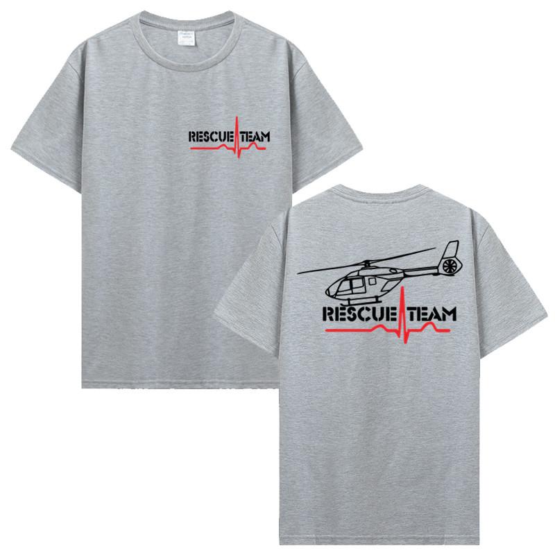 Moda Estiva Uomo Maglietta in Cotone Servizio di Soccorso Aereo Ambulanza Aereo di Soccorso Eurocopter T-shirt Hip Hop Tee Top Streetwear