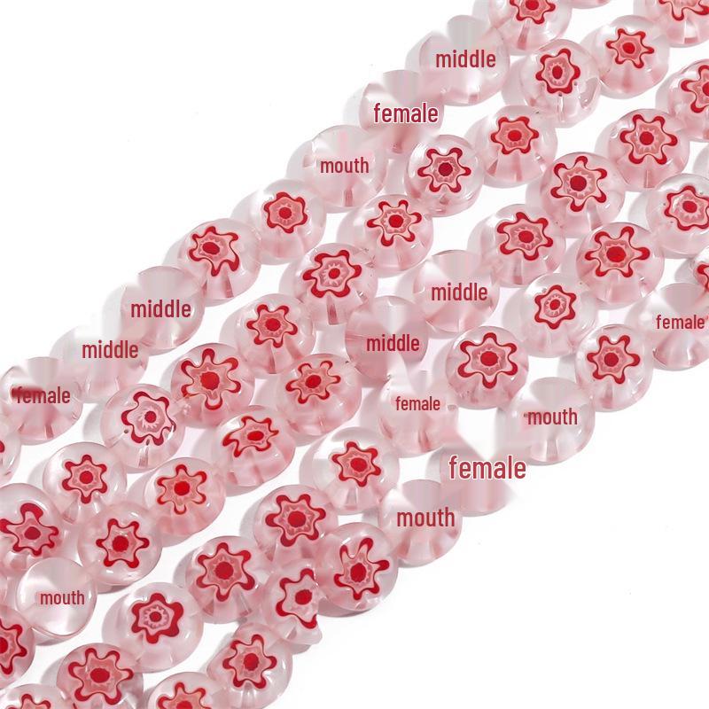 Thousand Flower Glazed Flat Beads for DIY Bracelets, Necklaces, and Earrings