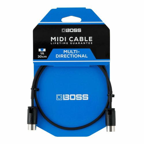 BOSS BMIDI-PB1 MIDI Cable, 30cm Long, Adjustable Angle, for Effects Pedalboards