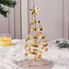 Bell Tabletop Christmas Tree Table Centerpiece Wrought Iron Vintage Style Christmas Mini Christmas Tree for Shelf Mini Christmas Tree