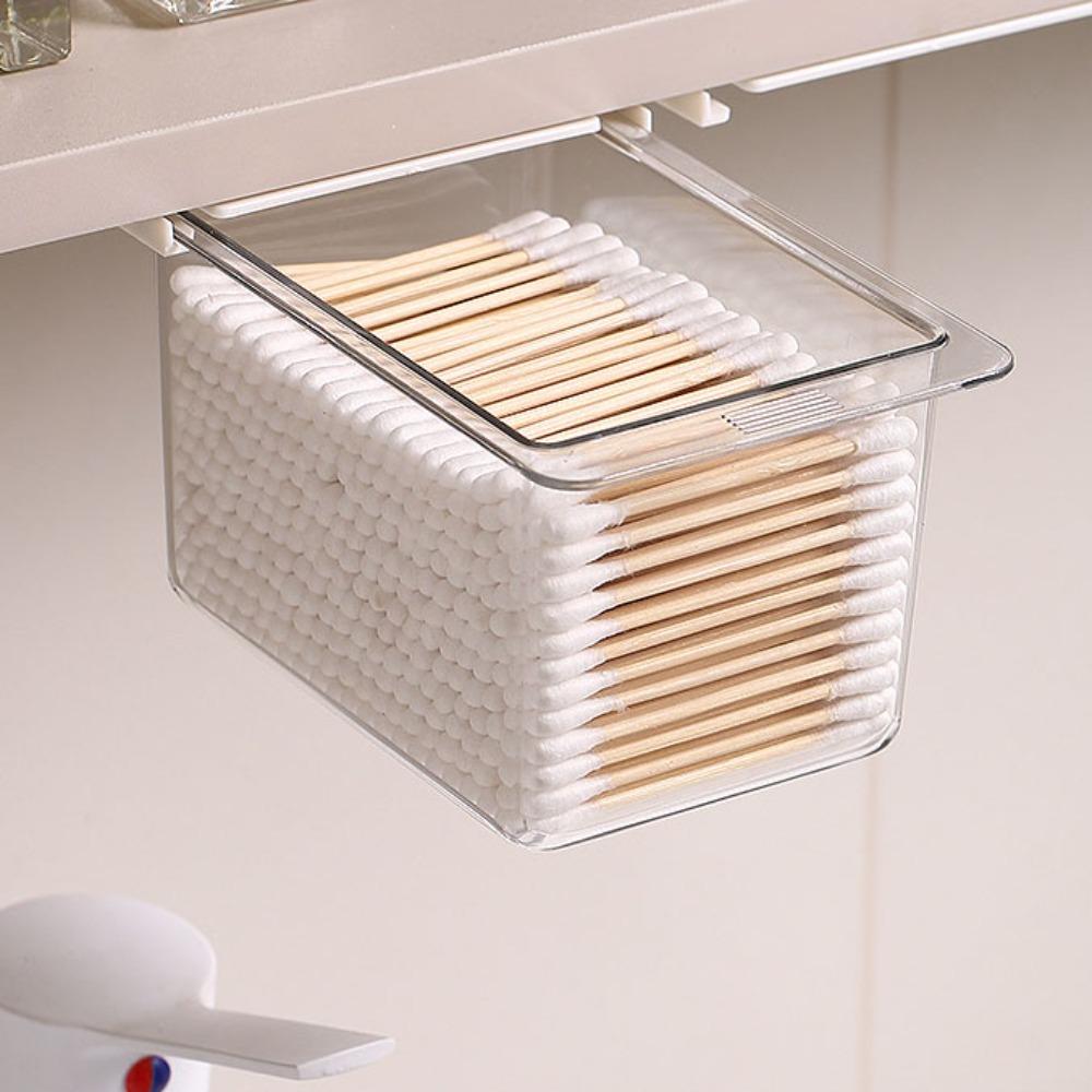 

Punch Free Under Table Storage Drawer Transparent Pull Out Storage Rack Mirror Cabinet S