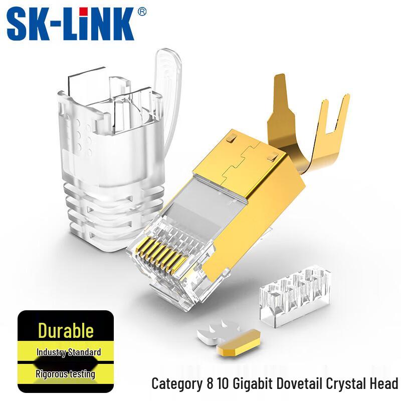 

SK-LINK Cat8 Shielded RJ45 Crystal Head Connector