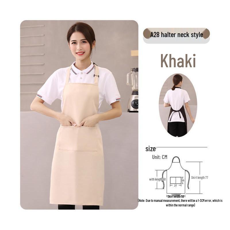 Custom Logo Waterproof Stain-resistant Solid Color Waist Apron for Kitchen and Work