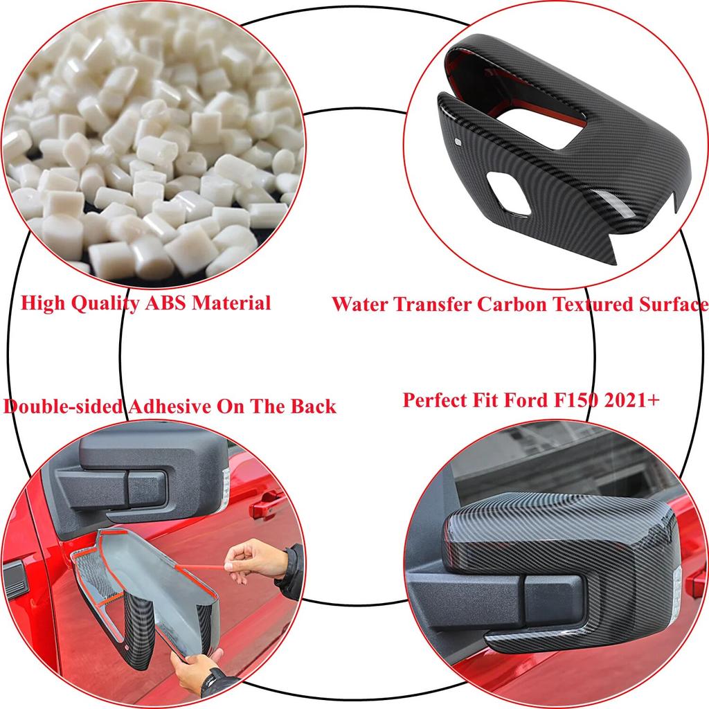 Auto Rückansicht Rückspiegel Seite Tür Spiegel Shell Dekoration Abdeckung Rahmen Trim für Ford F150 F-150 2022 Außen Zubehör
