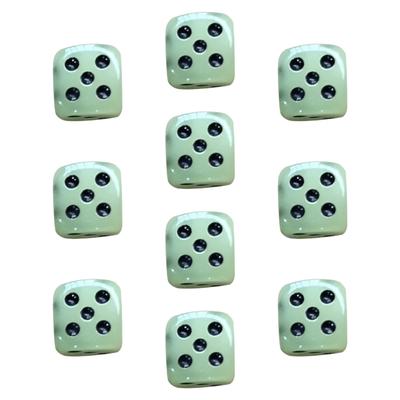 10 Pcs Six Sided Dices Glow In Dark Dices with Round Corners Table Game Dices Acrylic Dices Board Game Acessories