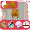 Scandinavian Vika Wing Chair, Rocking, On Runners, Family Meble, Mustard Yellow