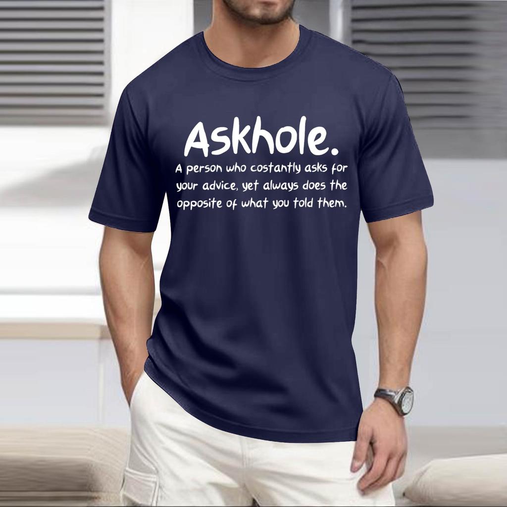 Letné pánske populárne tričko s potlačou, okrúhlym výstrihom a krátkym rukávom