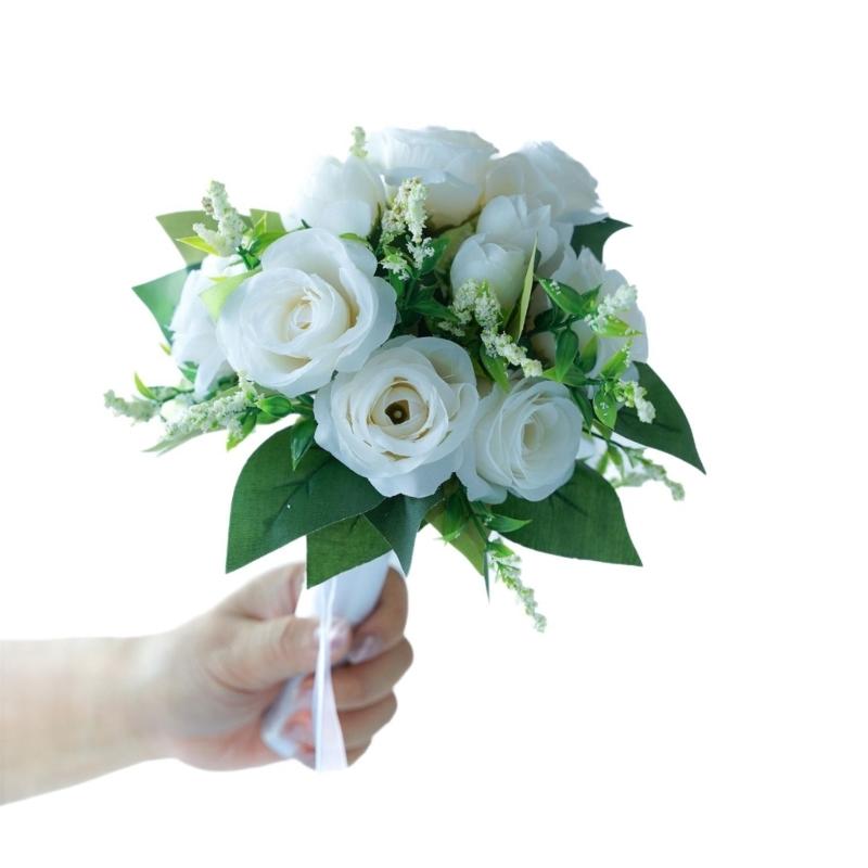 Durability Bridal Bouquet Light Weight Bouquet Handheld Silk Flower Bouquet for Outdoor Wedding Event
