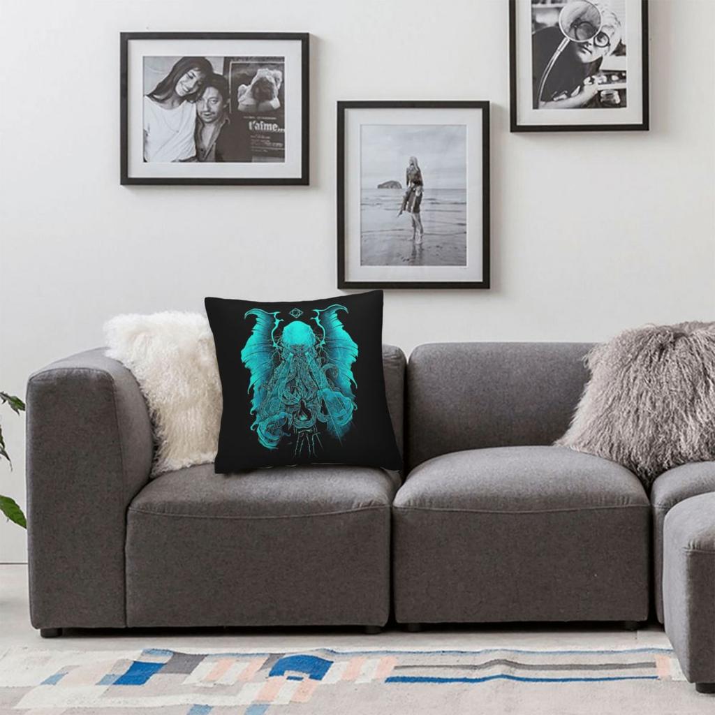 Cthulhu Monster Creature Square Pillowcase Polyester Linen Velvet Creative Decorative Pillow Case Sofa Seater Cushion Cover 18"