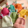 Cute Funny Frog Knitted Woolen Hat for Women in Autumn and Winter Big Head Circumference Warm Hat New Cold Hat for Students