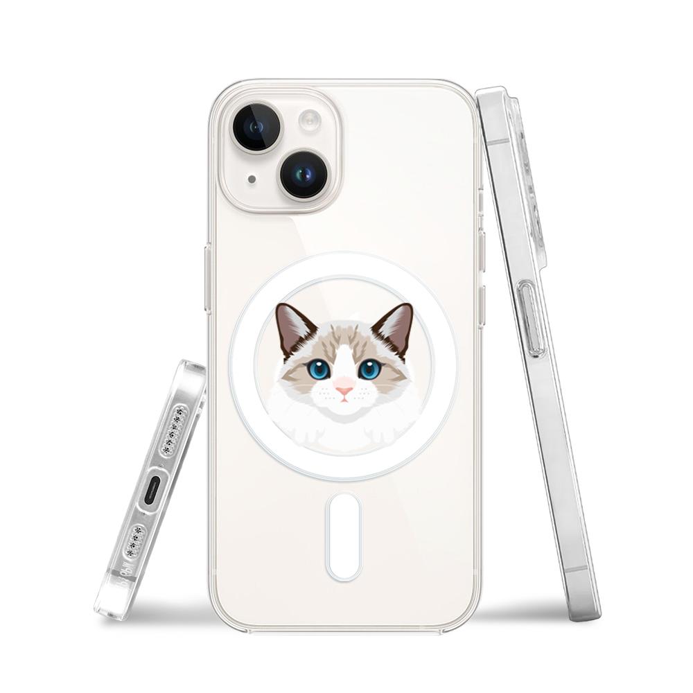 Etui Do Iphone 14 Plus Z Magsafe Przeźroczyste, Silikonowe Flexi, Kot Birmański