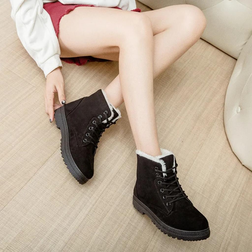 New Winter Warm Flat Heel Snow Boots Large Women's Fashion Casual Snow Boots Winter Warm