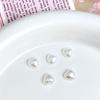 Hot Selling Resin Big and Small Love Heart Nail Art Jewelry Pink White Glossy Pearlescent Diy Nail Accessories