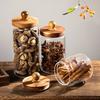 Glass Sealed Jar Spice Grains Large Dust-proof Storage Acacia Wood Cover Food Coffee Moisture-proof Storage