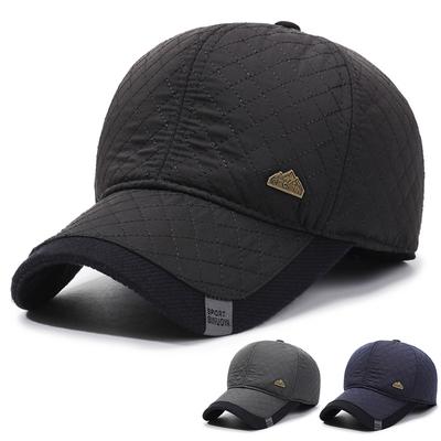 Herren Baseballkappe Herbst Winter Mittelalter und Ältere Kappe Dick Warm Kälteschutz Kappe Papa Ohrenschutz Baumwollkappe