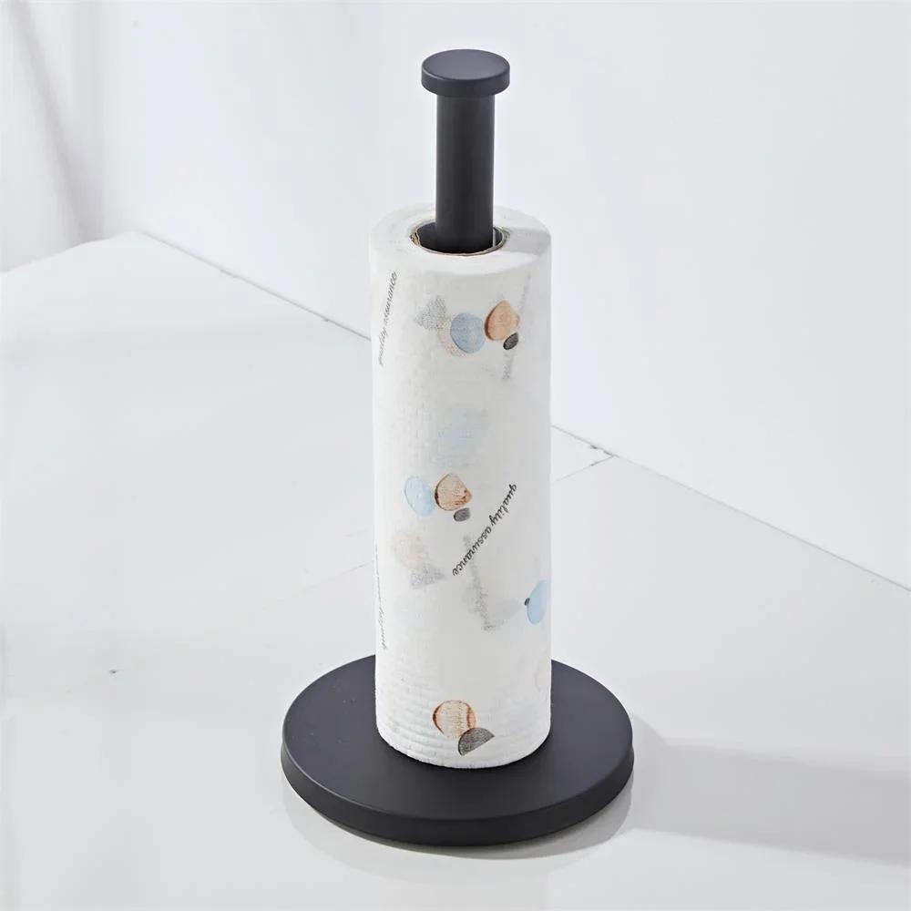 1Pc New Standing Stainless Steel Floor To Ceiling Kitchen Bathroom Tissue Holder Cling Film Storage Personalized Home Decoration