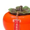 Ceramic Tea Jar Persimmon Tins Lids Ornament Porcelain Pot Storage for Table Decoration