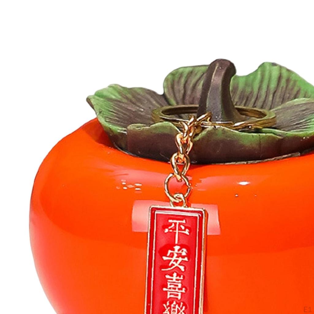 Ceramic Tea Jar Persimmon Tins Lids Ornament Porcelain Pot Storage for Table Decoration