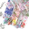 10 Rotoli Accessori Salone Unghie Carta Transfer Nail Art Floreale Primaverile Petalo e Foglia Decorazione Carina e Affascinante Antiaderente
