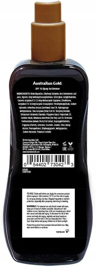 Australian Gold SPF15 Sprühgel mit Bronzer 100 ml