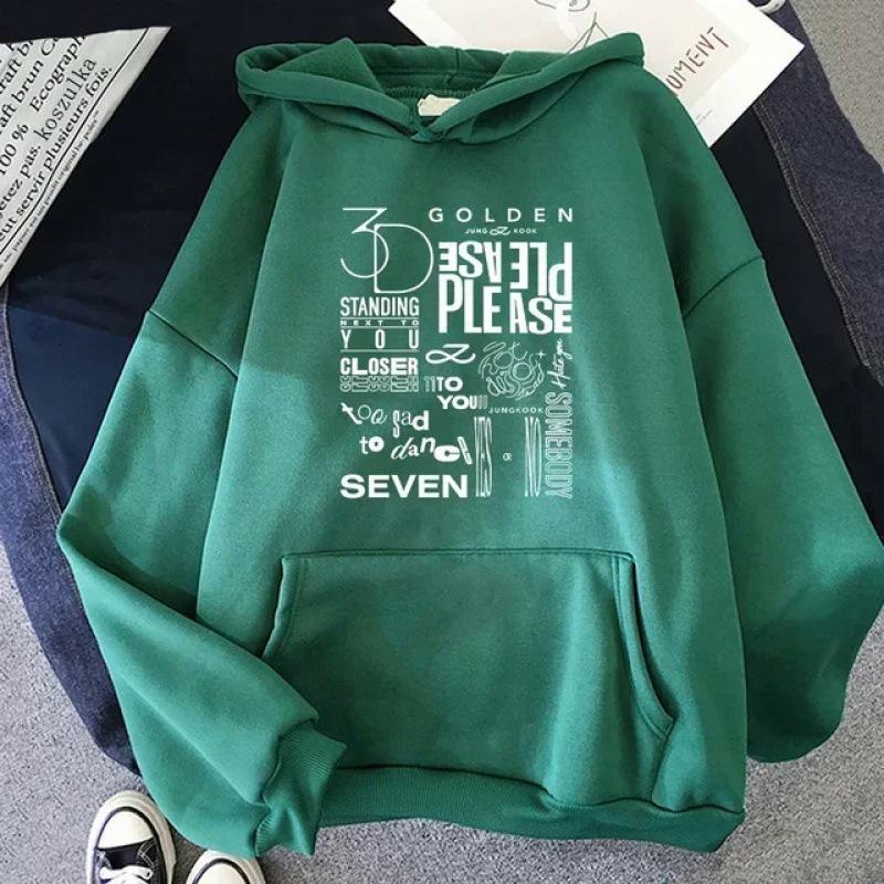 JungKook Golden Hoodie Women Harajuku Hoodie