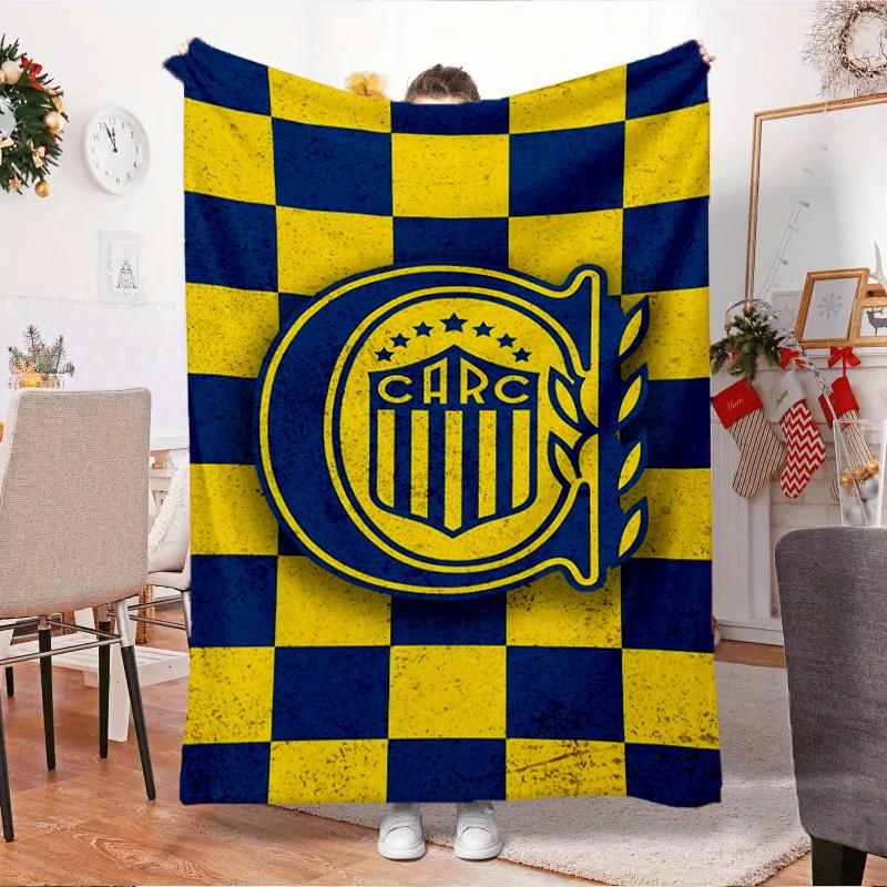 Rosario Central Crest Blanket Outdoor Flannel Blanket for Camping, Hiking, Garden Parties, Picnic Essentials,gift for family and friends