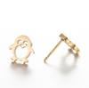 Winter Christmas Penguin Earrings - Stainless Steel Cute Animal Studs