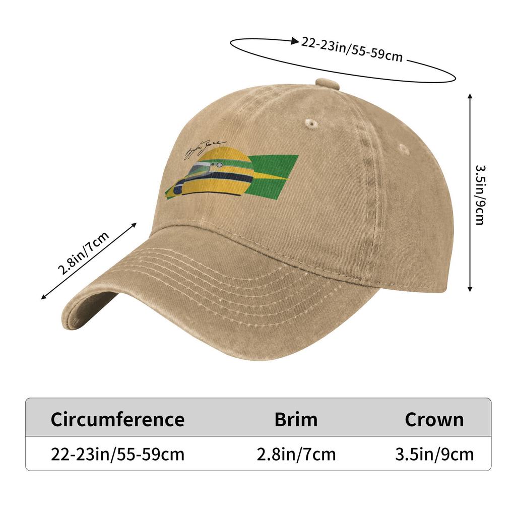 Vintage Ayrton Senna Brazil Helmet Baseball Caps Men Women Distressed Denim Sun Cap  Outdoor All Seasons Travel Soft Caps Hat