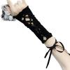 Y2K Millennial Lace-Up Ruffle Cute JK Lolita Bracelet Gloves with Ribbon Sleeves