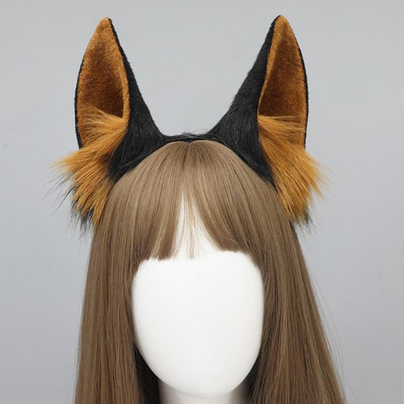 Cosplay Hundeohren Stirnbänder Dobermänner Karneval Anime Charakter Haarband Hundeohren Stirnbänder Plüsch Weihnachten Haarreif