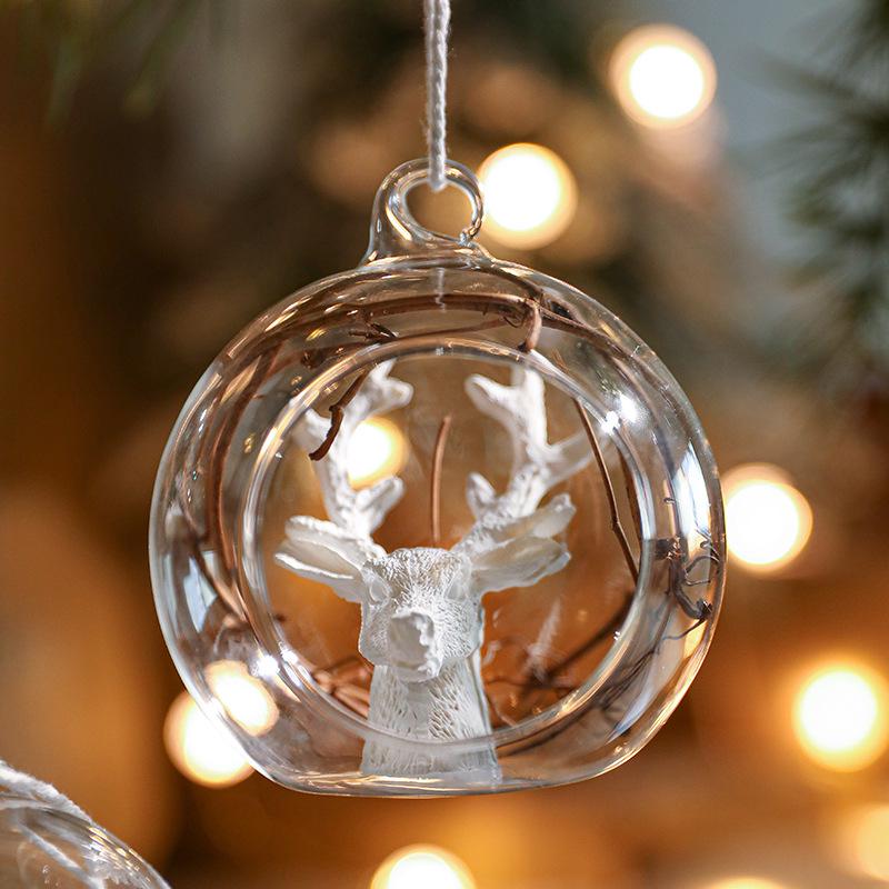 Glass Christmas Ball Ornament - Festive Hanging Decoration for Holiday Atmosphere
