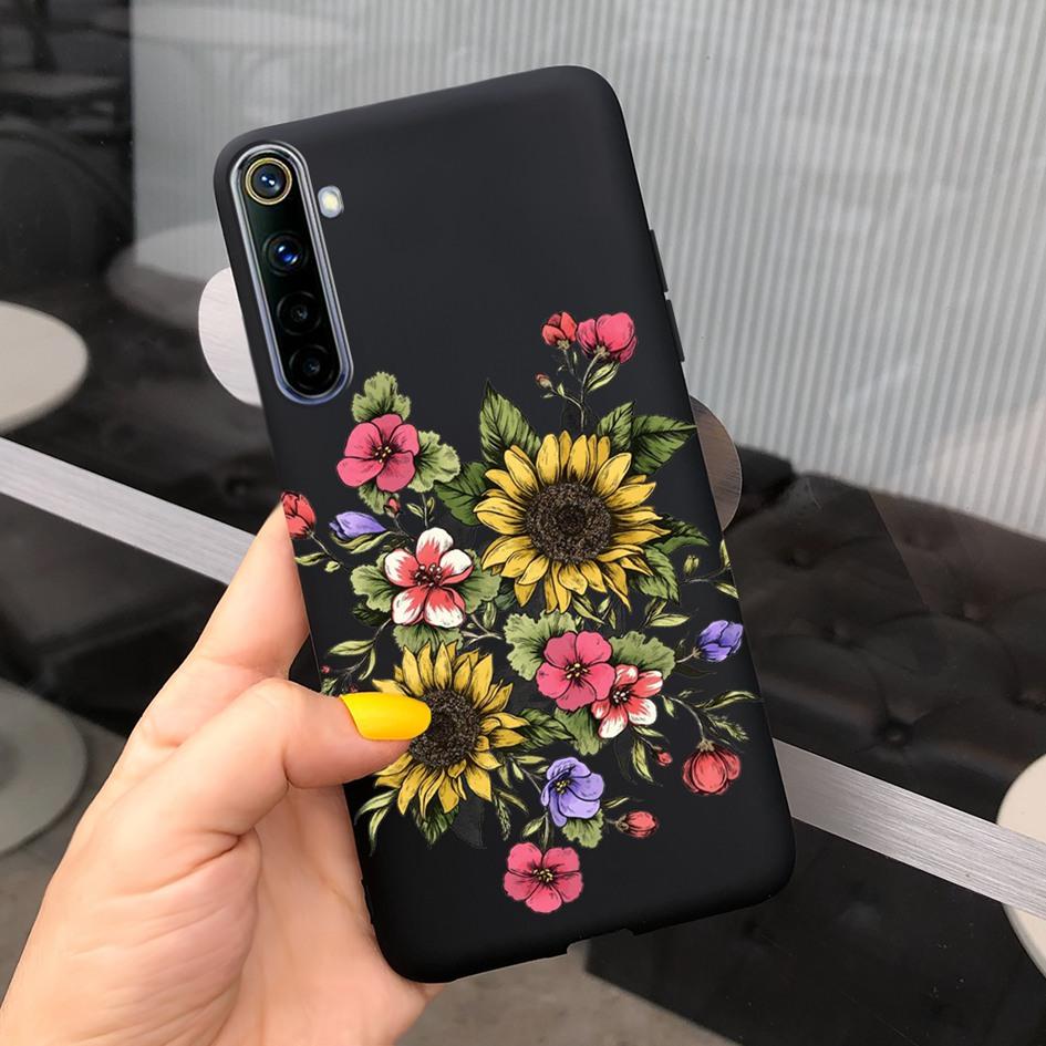 For Realme 6 6 Pro Case Cute Milk Cow Flower Patterns Soft Back Cover For OPPO Realme 6 6S 6Pro RMX2061 Coque Funda Realme6 Capa