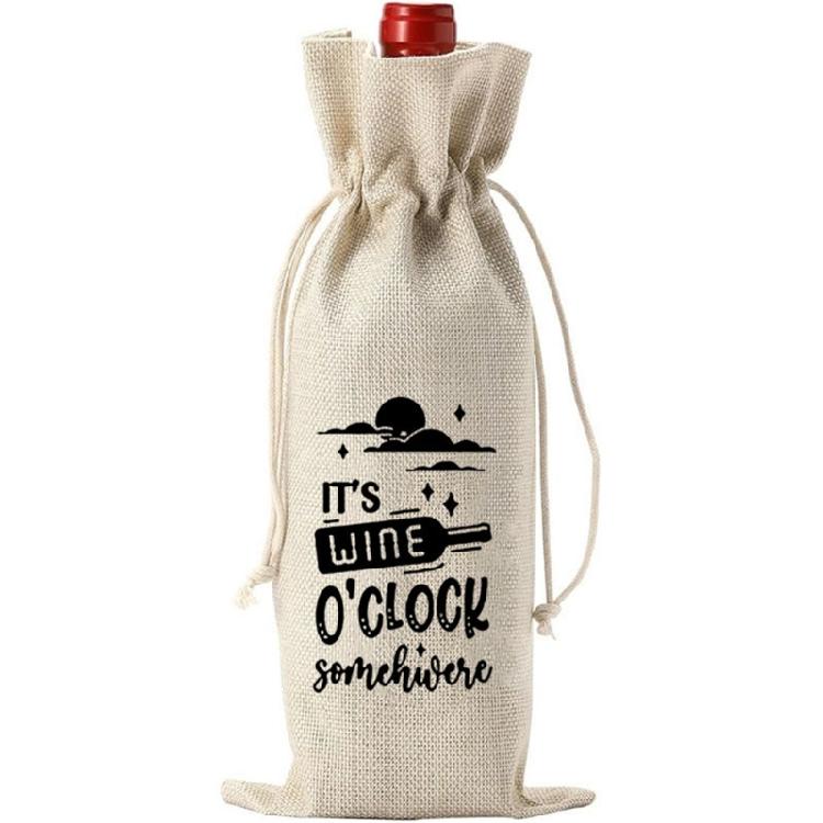 

Linen Wine Bag for Christmas Gift Perfect for Farewell and Moving Away Celebration with Friend Reusable Wine Bag