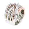Luxury Ladies Hollow Out Twist Intertwine Line Crystal Rhinestone Zircon Ring for Women Party Wedding Engagement