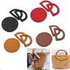 3Pcs/Set Handmade Bag Accessories, Same Color Leather D-Shaped Handle, Leather Bag Bottom, Yarn Weaving DIY Materials