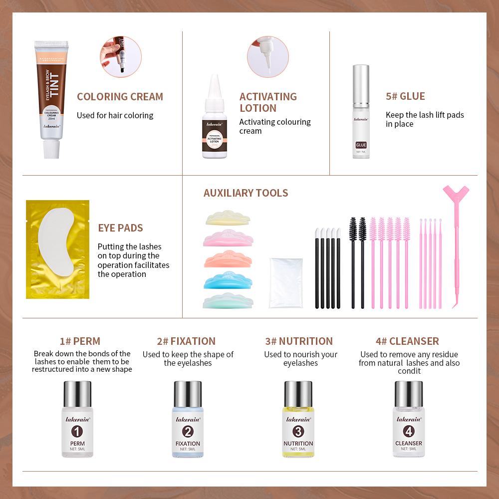 Lash Lift and Tint Kit Semi-permanent Brow Professional Brow Lamination Eyelash Lifting Perming Lashes Dye Eyelash Eyebrow Makeu