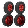 4Pcs RC Wheel Remote Control Tires Rubber Aluminum Alloy Accessories for WPL D12 Car