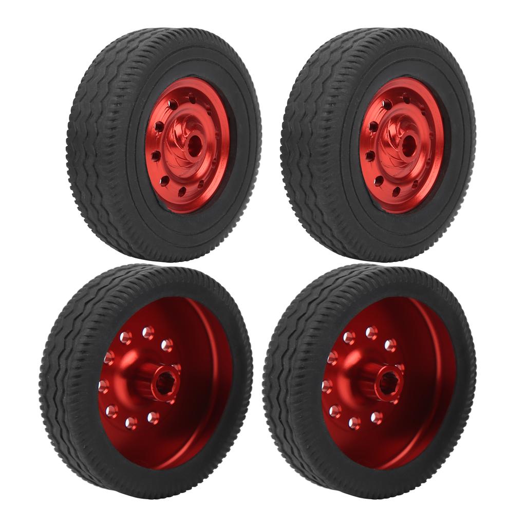 4Pcs RC Wheel Remote Control Tires Rubber Aluminum Alloy Accessories for WPL D12 Car