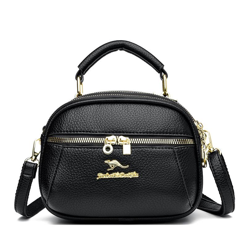 Soft leather small bag women's mobile phone bag 2025 new lightweight and versatile messenger bag fashionable and simple shoulder bag middle-aged moth