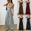 Damen Freizeit Sommer Camisole Jumpsuit - Weiter Bein, Locker, Taillenbetonend Bodycon Stil