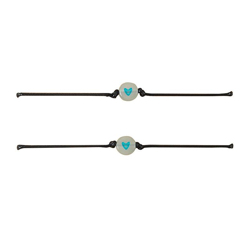 2 Stück Pinky Promise Partnerarmbänder für Damen Einfach Süß Leuchtende Herzperle Geflochtenes Armband Freundschaft Ästhetischer Schmuck Geschenk