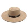 Vintage Tibetischer Zylinder Western Cowboyhut Sonnenhut Herren- und Damen-Ein-Wort-Oberteil Wildlederhut Ritterhut