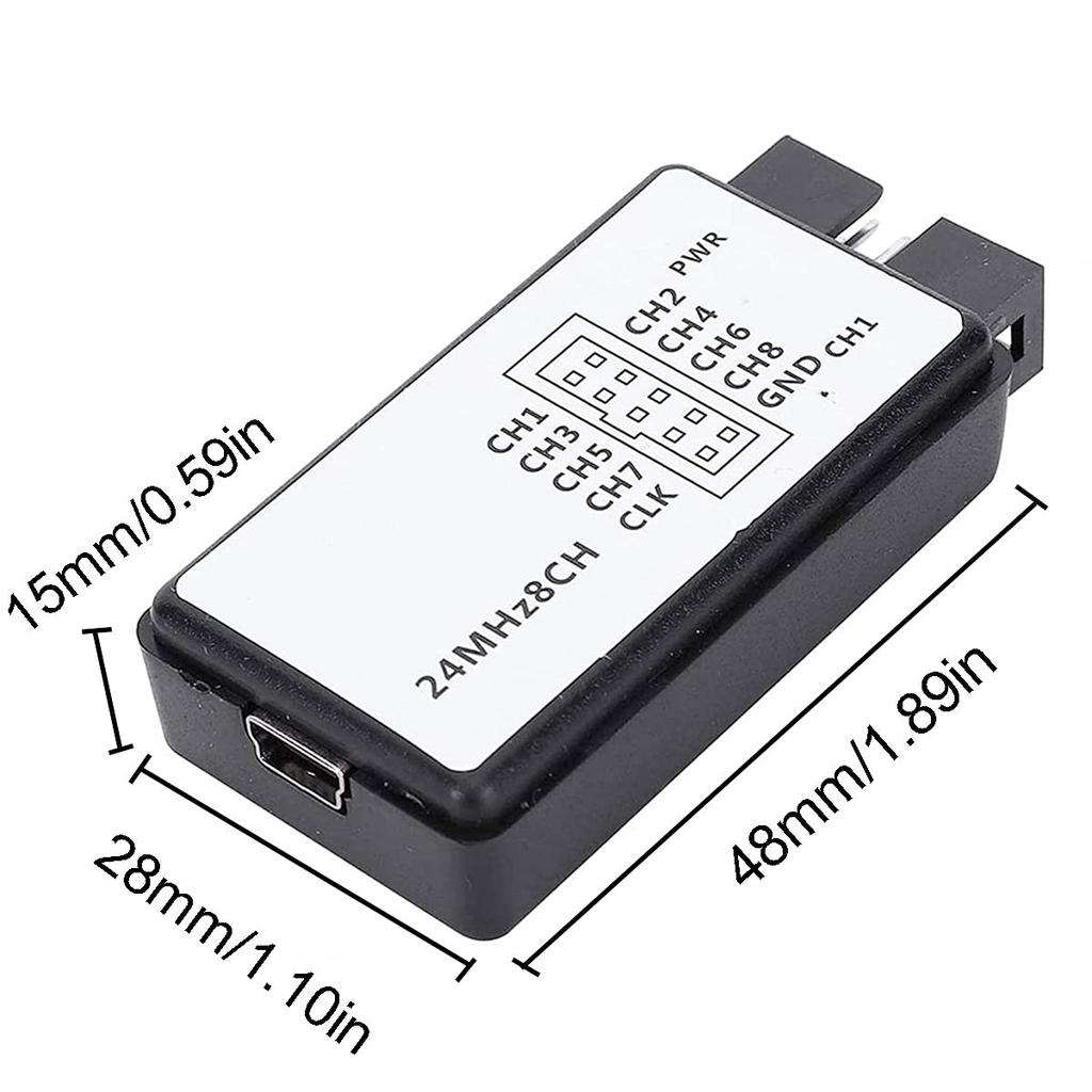Urządzenie analizatora logicznego USB Youmile 24MHz 8 kanałów UART IIC SPI Debugowanie Mini kabel USB Kabel Dupont 6 kolorów Zestaw klipsów testowych z haczykami do Arduino FPGA M100 SCM