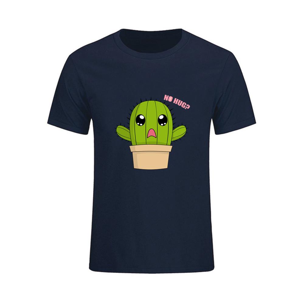 Crop Cactus Hug Pattern No Hug T Shirt Short Sleeve Custom T Shirts XL