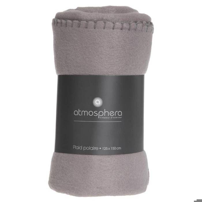 Plaid polaire gris souris 125x150cm - Atmosphera createur d'interieur