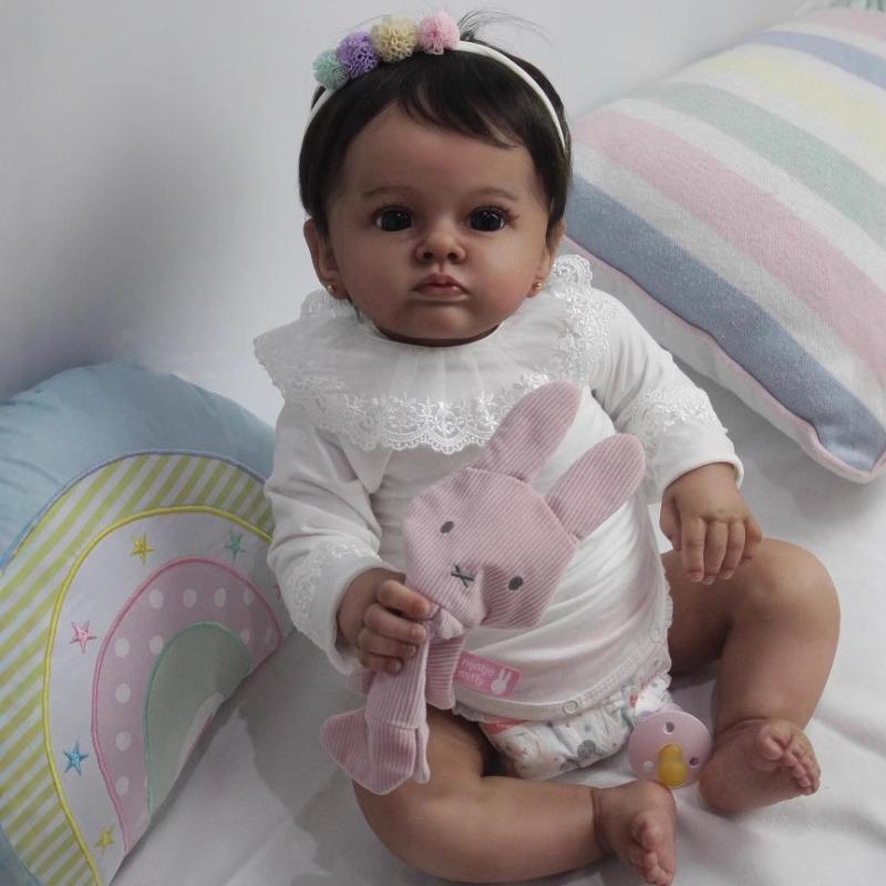 

Популярная темнокожая кукла-реборн для малышей Tutti, 60 см, мягкое тканевое тело, чистая ручная работа, 3D-раскрашенная кожа, новорожденная кукла с видимыми венами, реалистичная игрушка для младенцев 60Cm