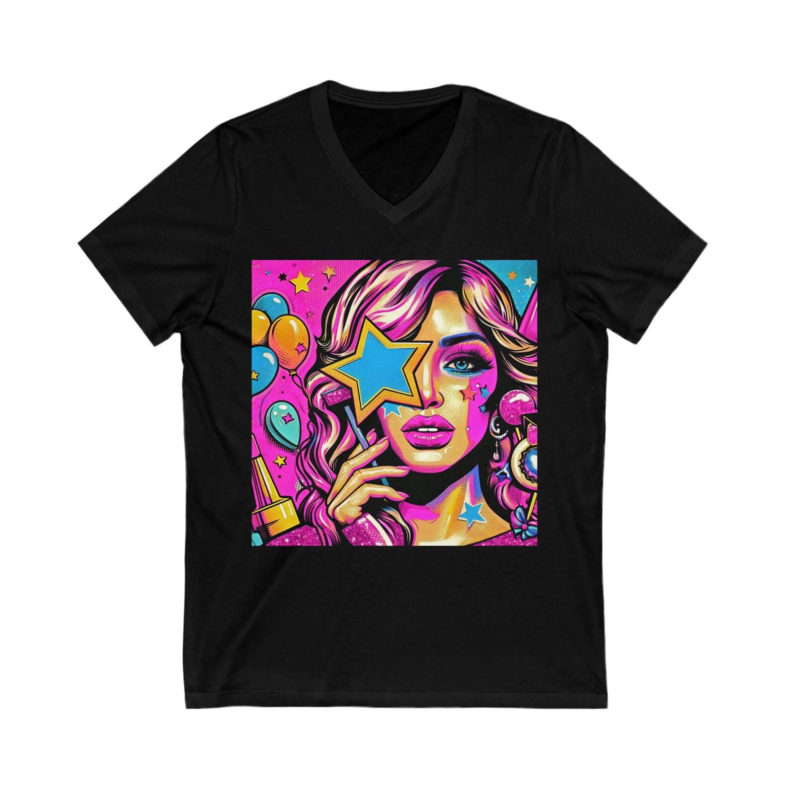 Pink Glam Girl Short Sleeve V-Neck Tee 130