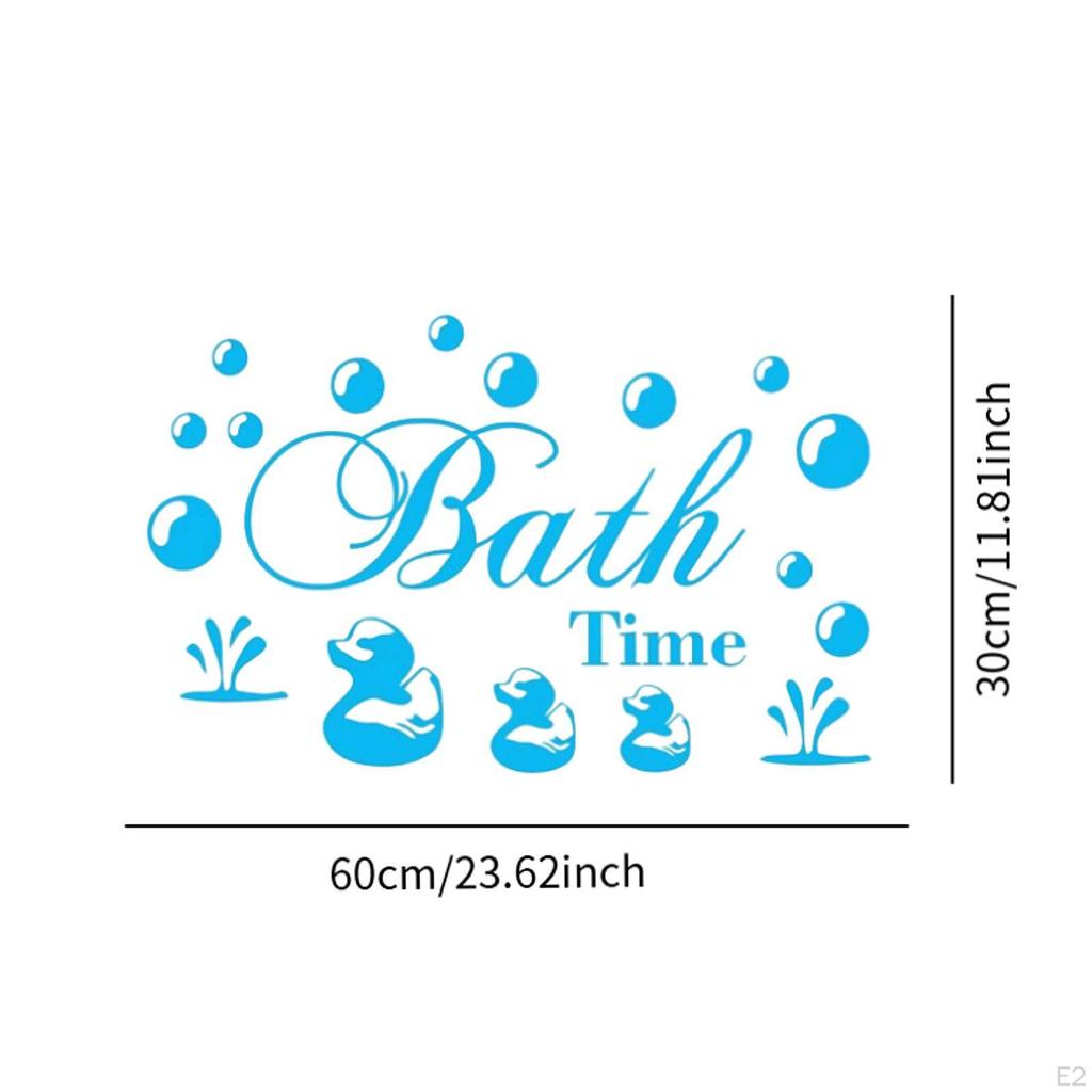 Bath Time Bubble Duckling Wall Sticker,PVC Decal Stylish Self Paste Removable for Mirrors Nursery